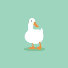 Cartoon goose. Cute Cartoon goose, Vector illustration on a white background. Drawing for children.