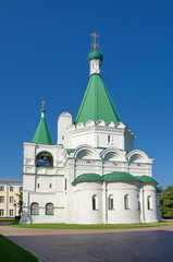 Fototapeta na wymiar Nizhny Novgorod, Russia - August 19, 2018: Cathedral of the Archangel Michael in Nizhny Novgorod Kremlin