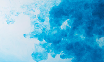 Blur and noise colors are melting in water to be blue background