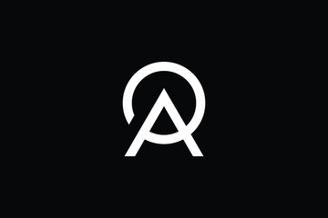 Minimal elegant monogram art logo. Outstanding professional trendy awesome artistic AP PA initial based Alphabet icon logo. Premium Business logo White color on black background - obrazy, fototapety, plakaty