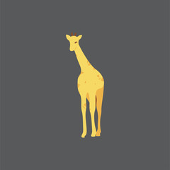 Cartoon giraffe. Cute Cartoon giraffe, Vector illustration on a gray background. Drawing for children.