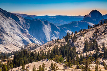 Southwest usa Yosemite National Park California valley pools mountains and forests.