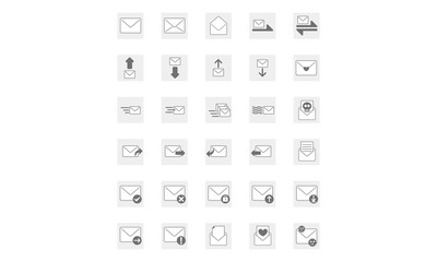 mail e-mail envelope icon set