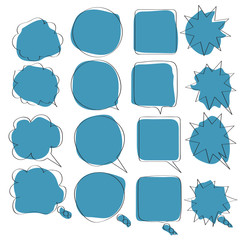 speech bubbles doodle set with accentuation