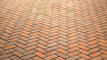 Red, gorgeous, rectangular ceramic clinker tile for patio or sidewalk