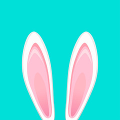 Bunny ears. Easter banner with rabbit ear. Vector