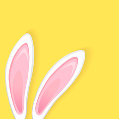 Bunny ears. Easter banner with rabbit ear. Vector