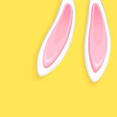 Bunny ears. Easter banner with rabbit ear. Vector