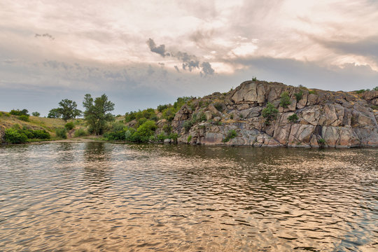 Khortytsia island sunset landscape, Ukraine