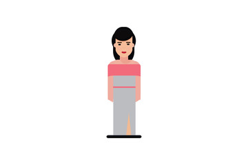 Character in flat design style isolated. Flat character cartoon vector illustration.