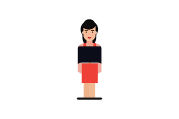 Character in flat design style isolated. Flat character cartoon vector illustration.