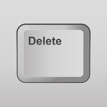 Delete Keyboard Button Vector Illustration.