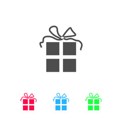 Gift icon flat.