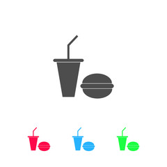 Fast food icon flat.