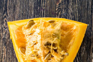 large ripe orange pumpkin