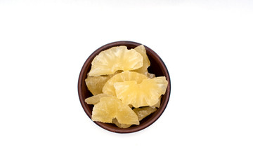 tasty dry pineapple isolated on white