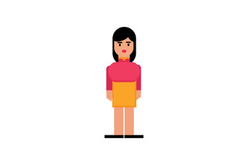 Character in flat design style isolated. Flat character cartoon vector illustration.