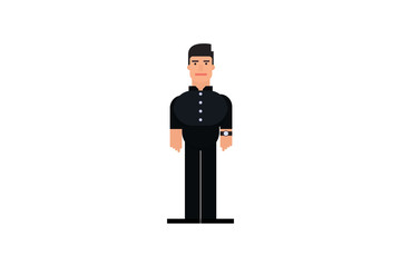 Character in flat design style isolated. Flat character cartoon vector illustration.