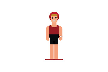 Character in flat design style isolated. Flat character cartoon vector illustration.