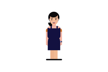 Character in flat design style isolated. Flat character cartoon vector illustration.