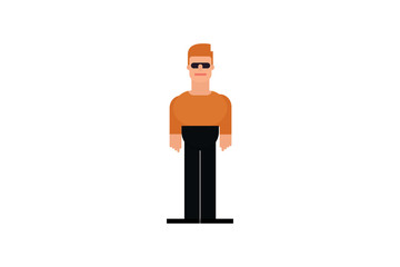 Character in flat design style isolated. Flat character cartoon vector illustration.