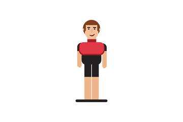 Character in flat design style isolated. Flat character cartoon vector illustration.