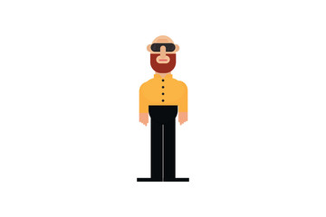 Character in flat design style isolated. Flat character cartoon vector illustration.