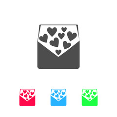 love letter icon flat.