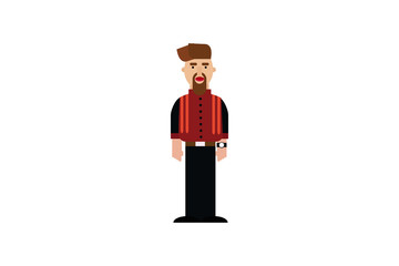 Character in flat design style isolated. Flat character cartoon vector illustration.