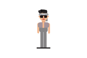 Character in flat design style isolated. Flat character cartoon vector illustration.