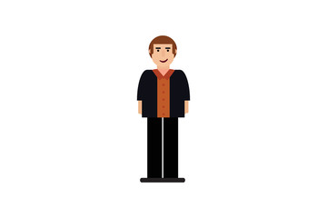 Character in flat design style isolated. Flat character cartoon vector illustration.