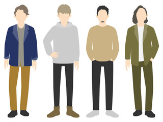 色々なファッションの男性
