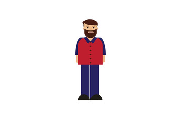 Character in flat design style isolated. Flat character cartoon vector illustration.