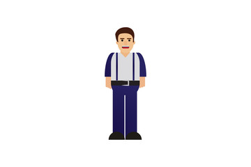 Character in flat design style isolated. Flat character cartoon vector illustration.
