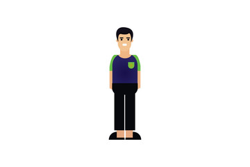 Character in flat design style isolated. Flat character cartoon vector illustration.