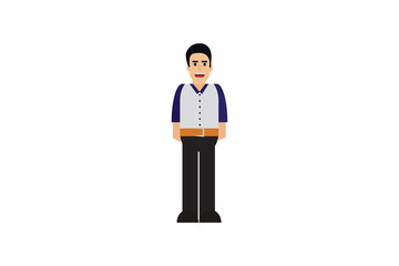 Character in flat design style isolated. Flat character cartoon vector illustration.