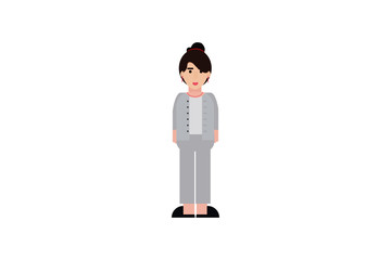 Character in flat design style isolated. Flat character cartoon vector illustration.