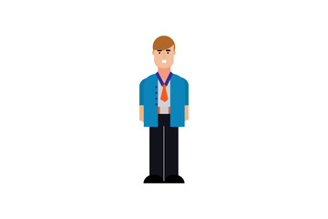 Character in flat design style isolated. Flat character cartoon vector illustration.