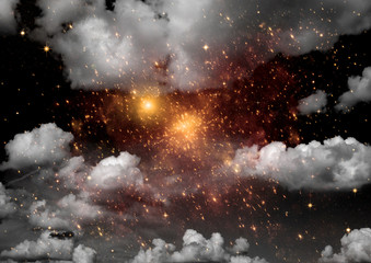 galaxy in a free space. 3D rendering