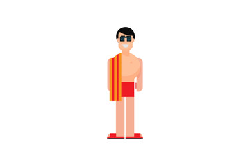 Character in flat design style isolated. Flat character cartoon vector illustration.