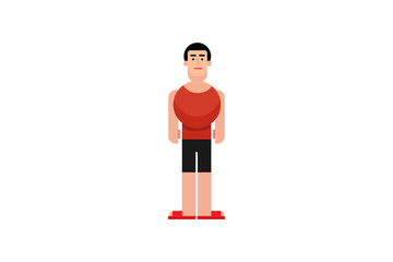 Character in flat design style isolated. Flat character cartoon vector illustration.