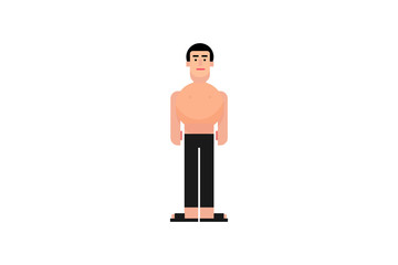 Character in flat design style isolated. Flat character cartoon vector illustration.