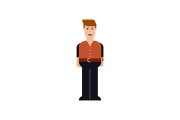 Character in flat design style isolated. Flat character cartoon vector illustration.
