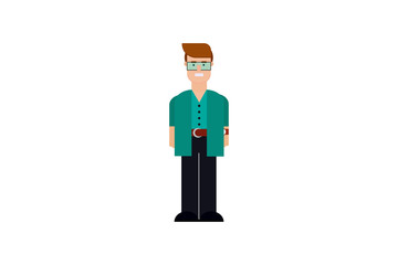 Character in flat design style isolated. Flat character cartoon vector illustration.