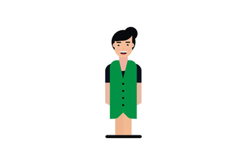 Character in flat design style isolated. Flat character cartoon vector illustration.