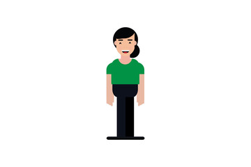 Character in flat design style isolated. Flat character cartoon vector illustration.