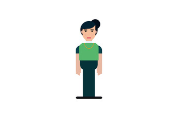 Character in flat design style isolated. Flat character cartoon vector illustration.