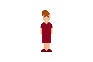 Character in flat design style isolated. Flat character cartoon vector illustration.