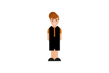 Character in flat design style isolated. Flat character cartoon vector illustration.