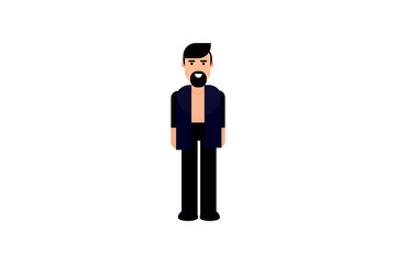 Character in flat design style isolated. Flat character cartoon vector illustration.